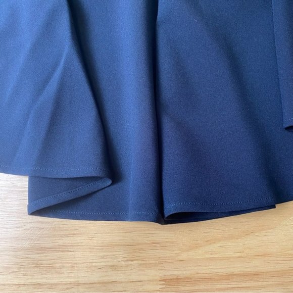 RODEO SHOW Bianca Dark Navy Hi Lo High Waisted Frill Hem Midi Skirt - Picture 9 of 9